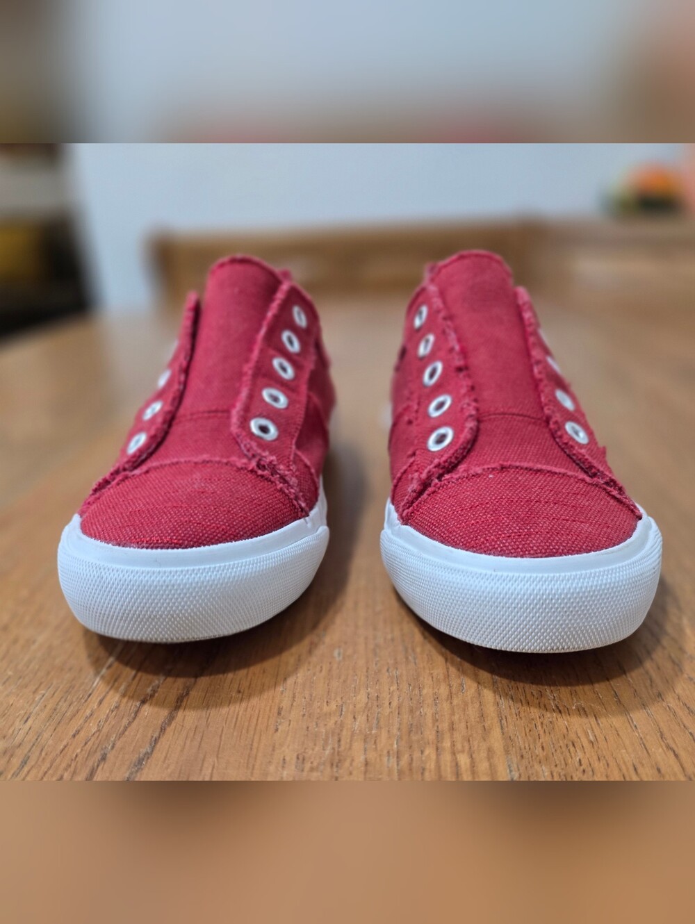 Corkys Babalu Red Slip-On Canvas Sneakers-Size 7 NWOT